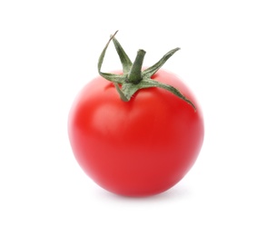 Fresh ripe red cherry tomato on white background