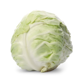 Photo of Fresh ripe white cabbage isolated on white