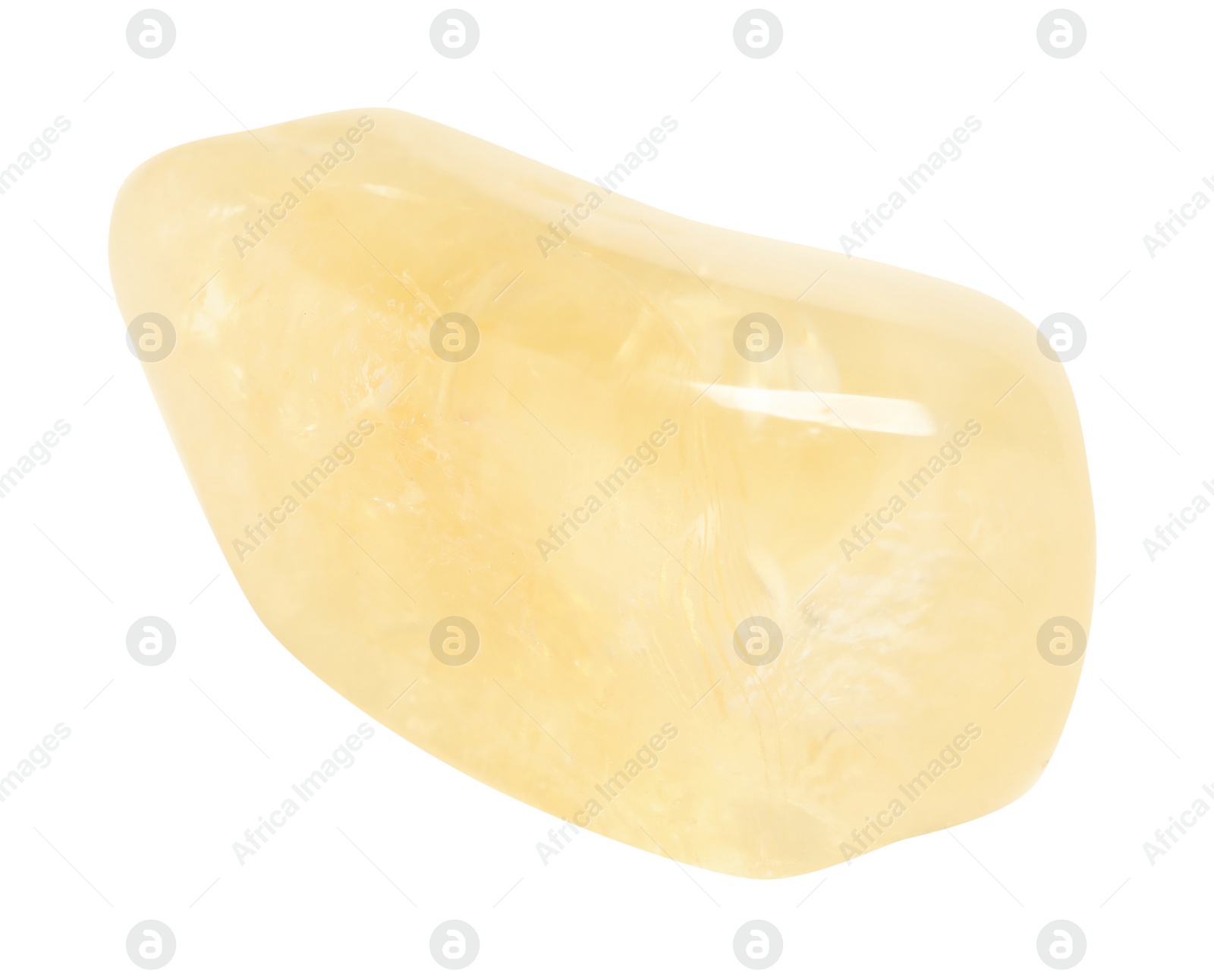 Photo of Beautiful citrine quartz gemstone on white background