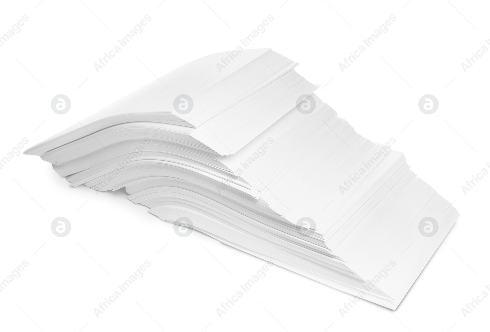 Photo of Pile of paper sheets on white background