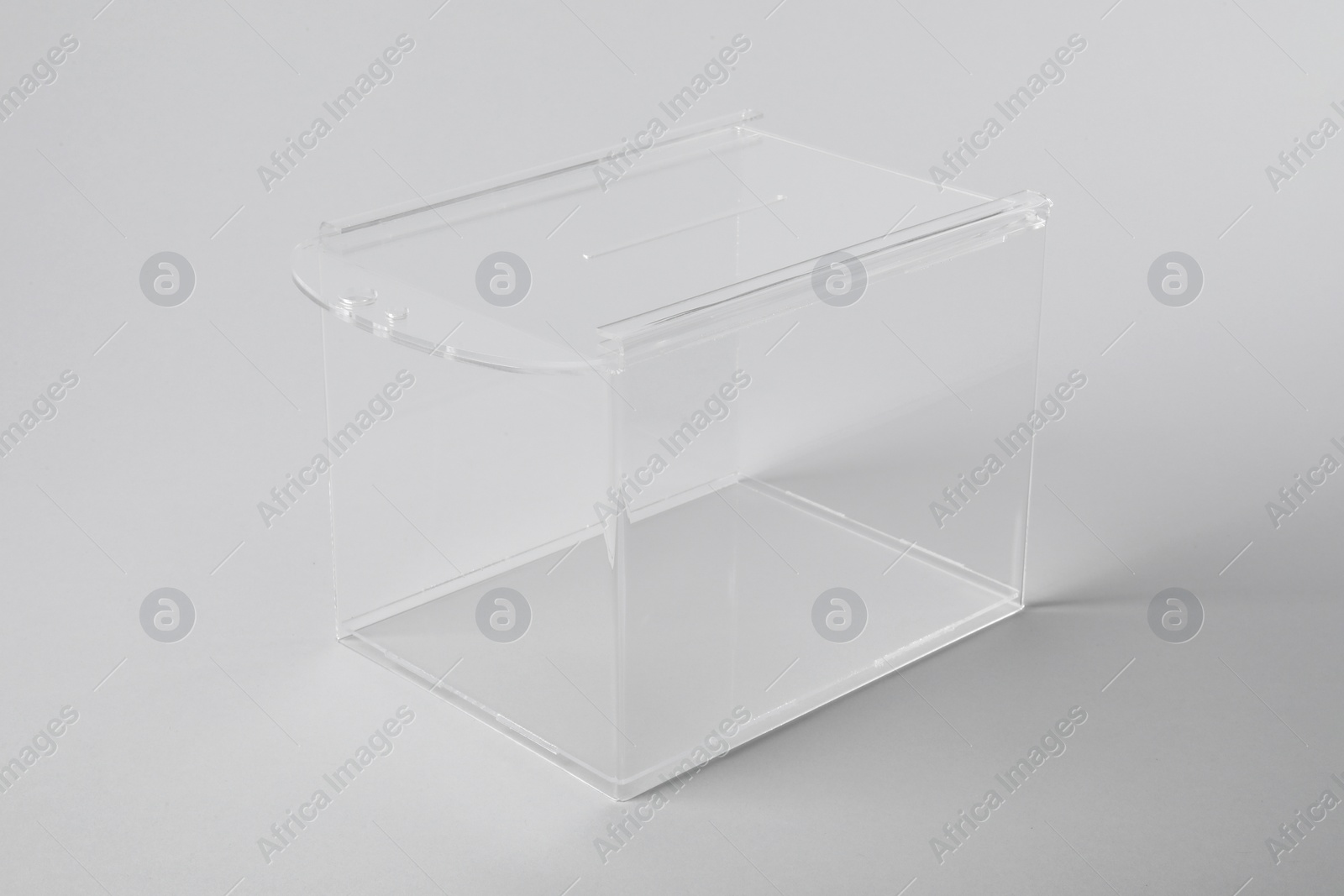 Photo of One ballot box on light grey background. Election time