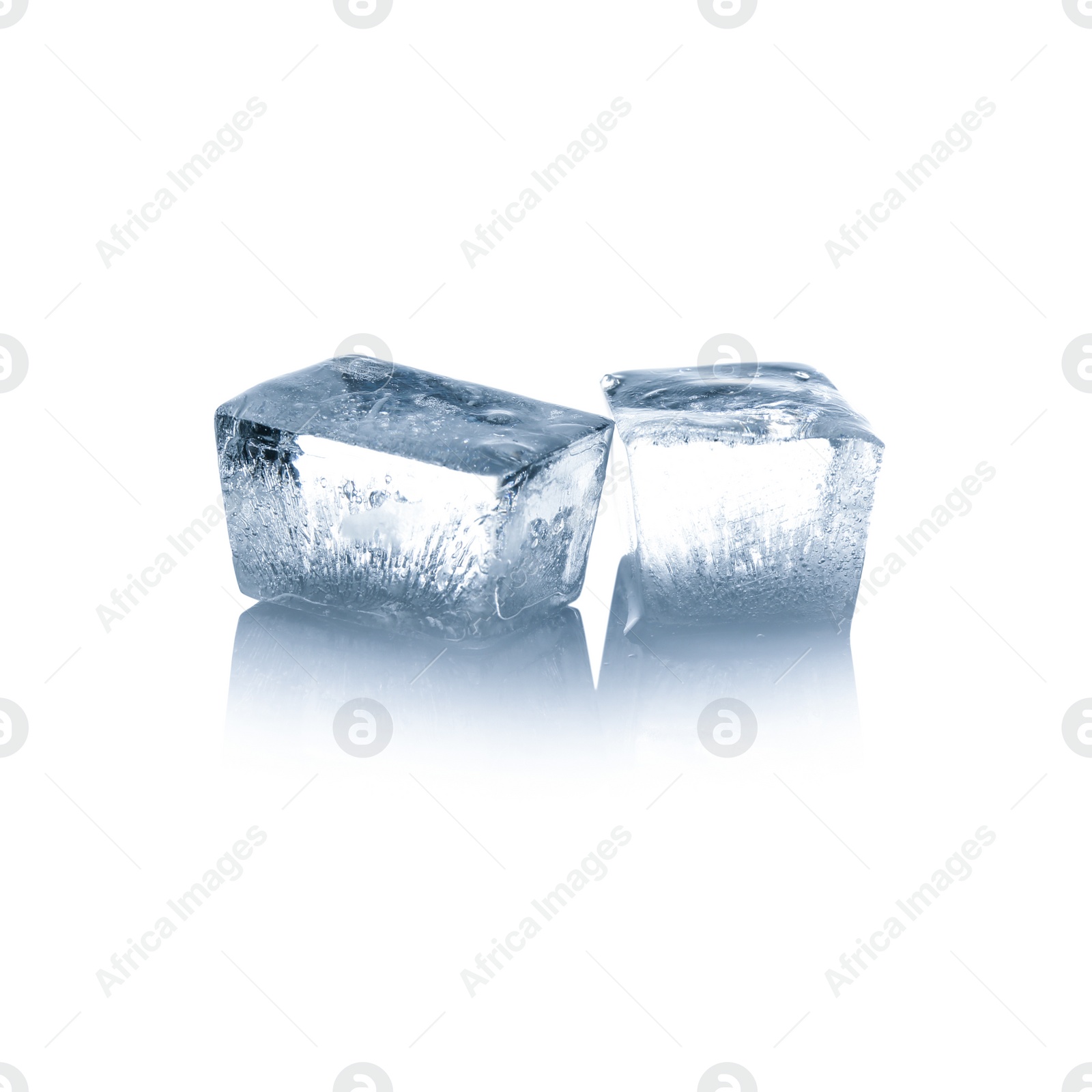 Photo of Crystal clear ice cubes isolated on white