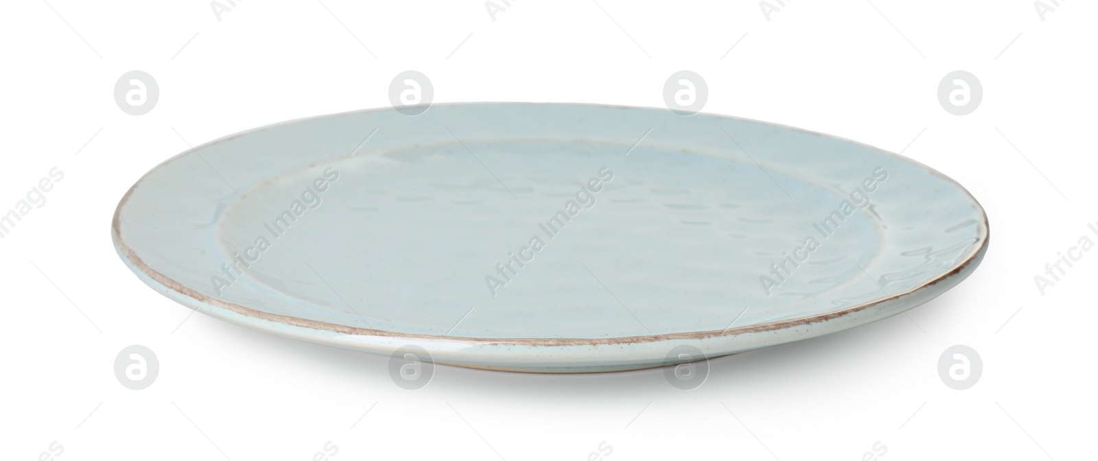 Photo of One beautiful ceramic plate isolated on white