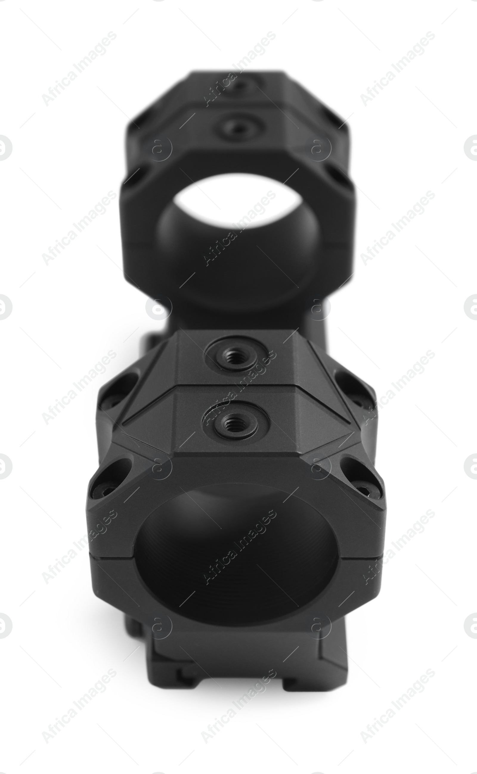 Photo of Quick disconnect sniper cantilever scope mount isolated on white