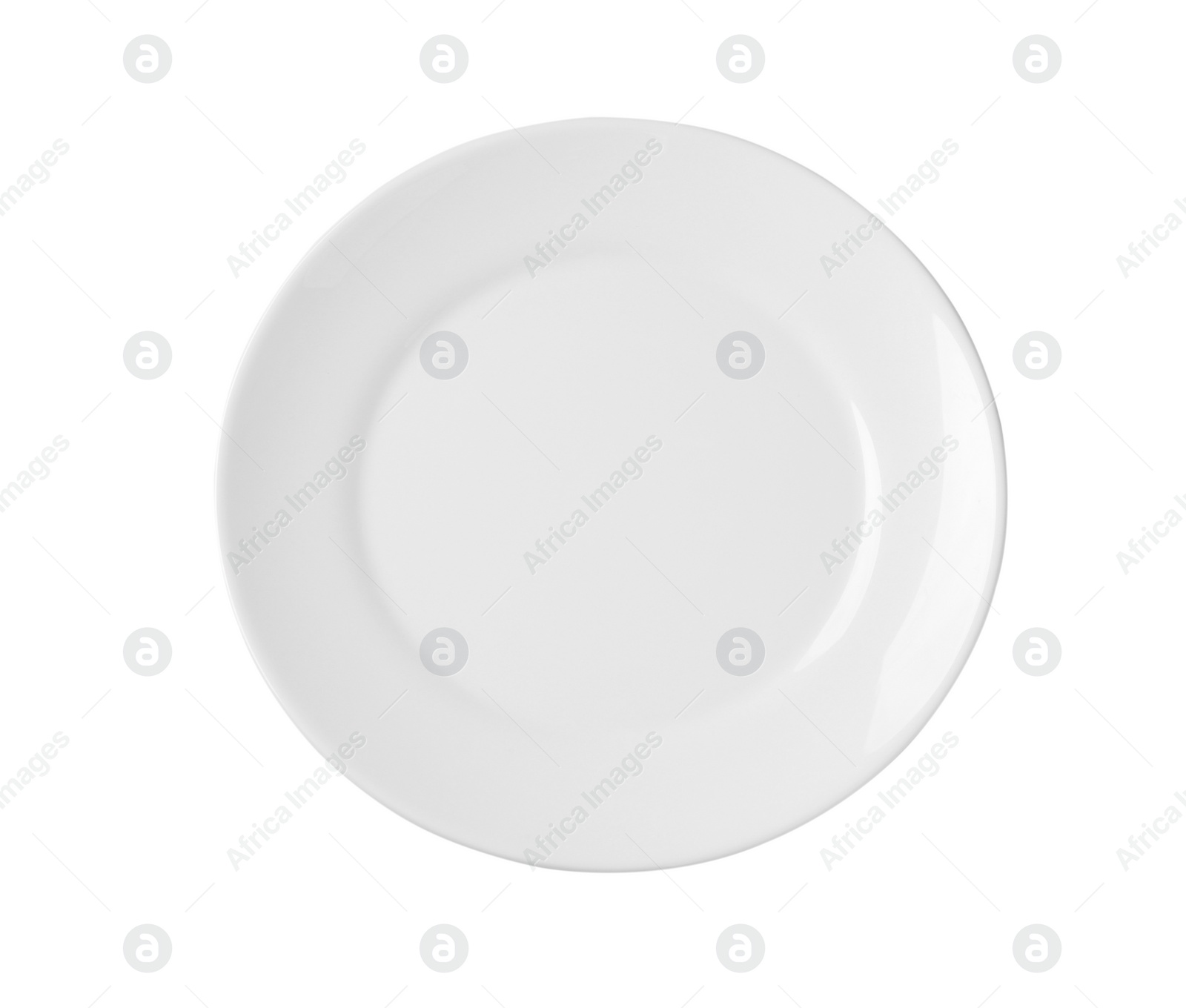 Photo of Empty ceramic plate isolated on white, top view