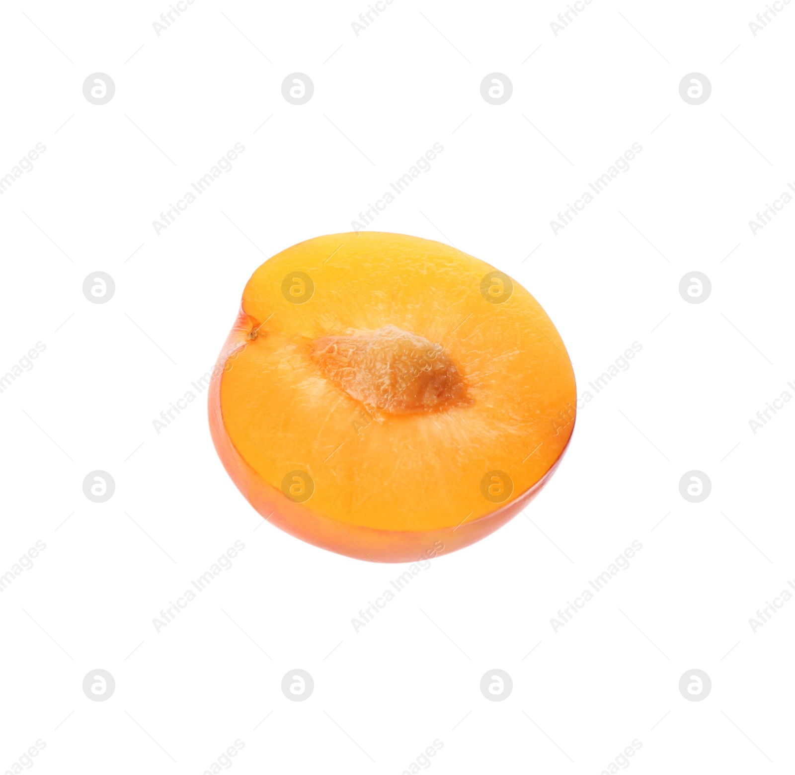 Photo of Half of ripe plum isolated on white