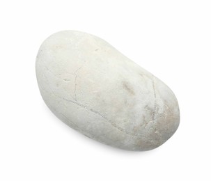 Photo of One light stone isolated on white, top view