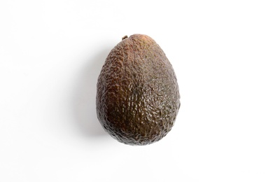 Ripe fresh avocado on white background