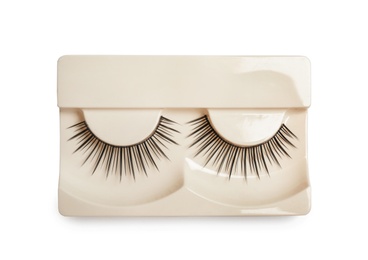 False eyelashes on white background