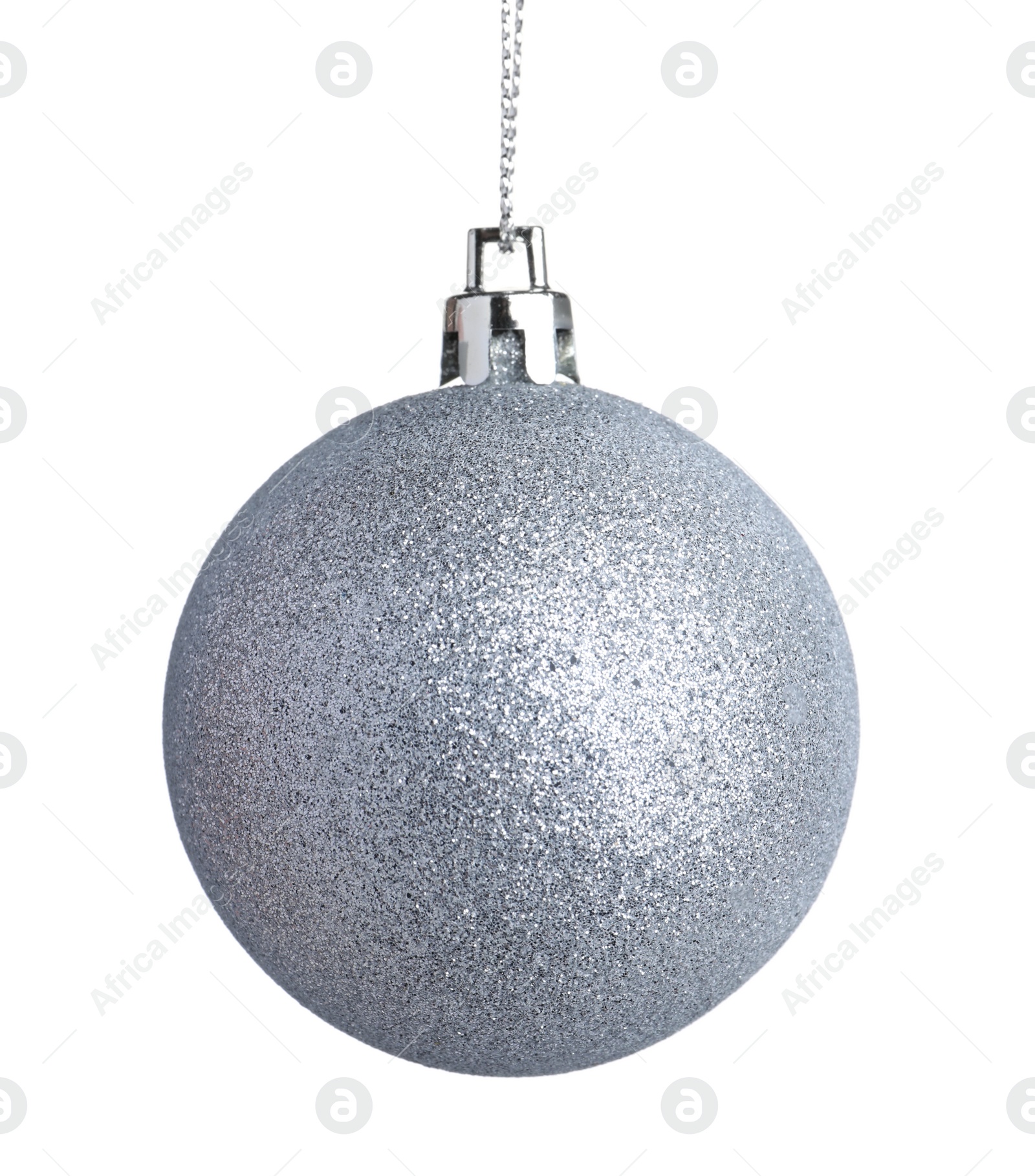 Photo of Beautiful silver Christmas ball isolated on white