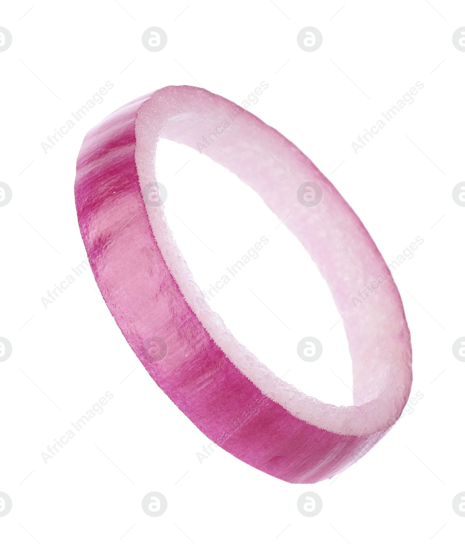 Photo of Ring of fresh red onion isolated on white