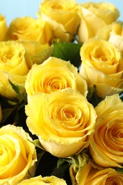 Beautiful bouquet of yellow roses, closeup view