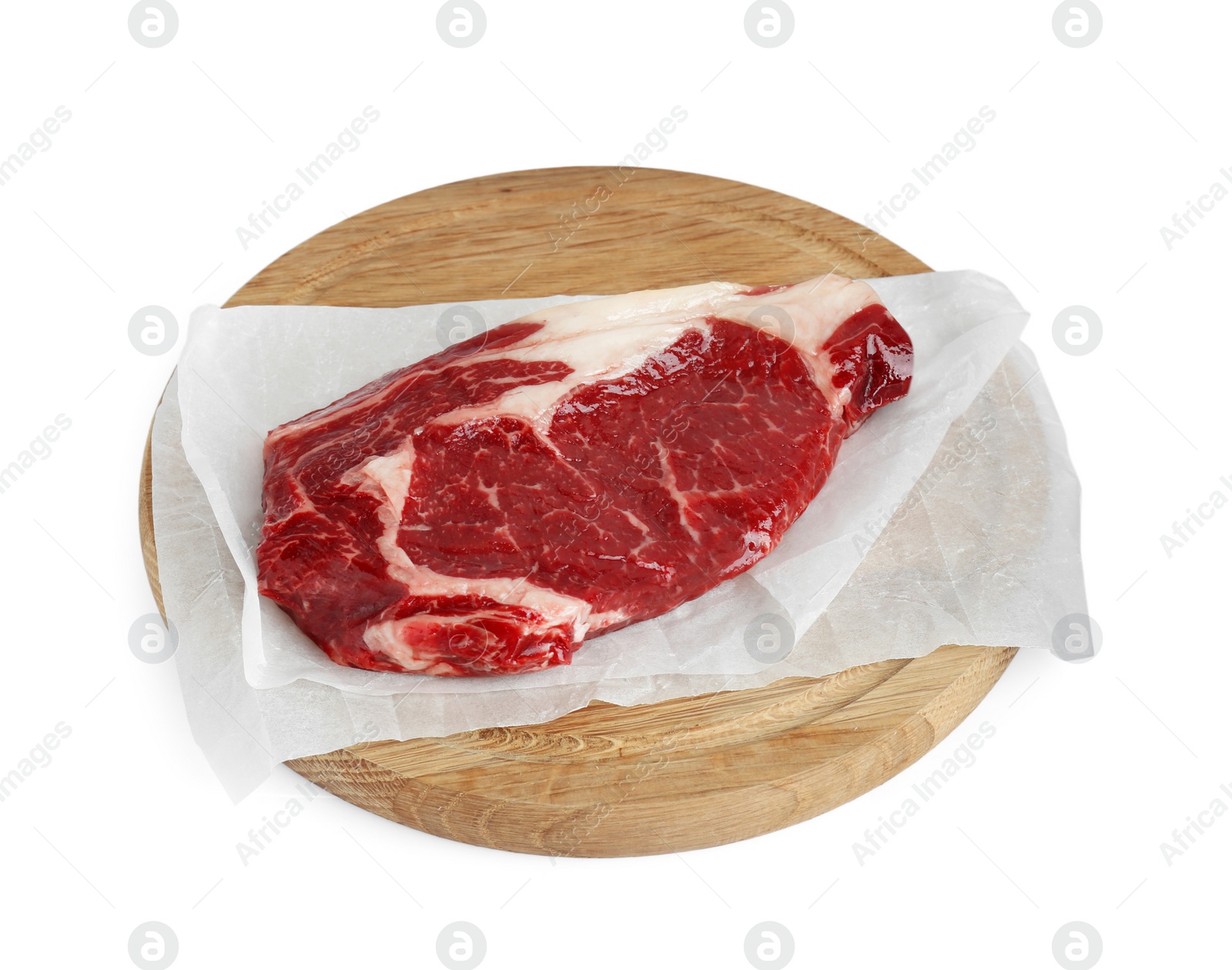 Photo of Piece of fresh beef meat isolated on white