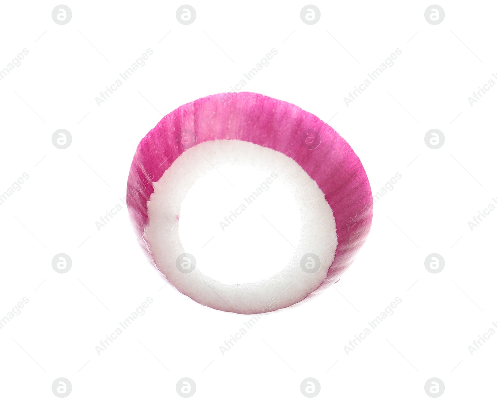 Photo of Ring of ripe red onion isolated on white