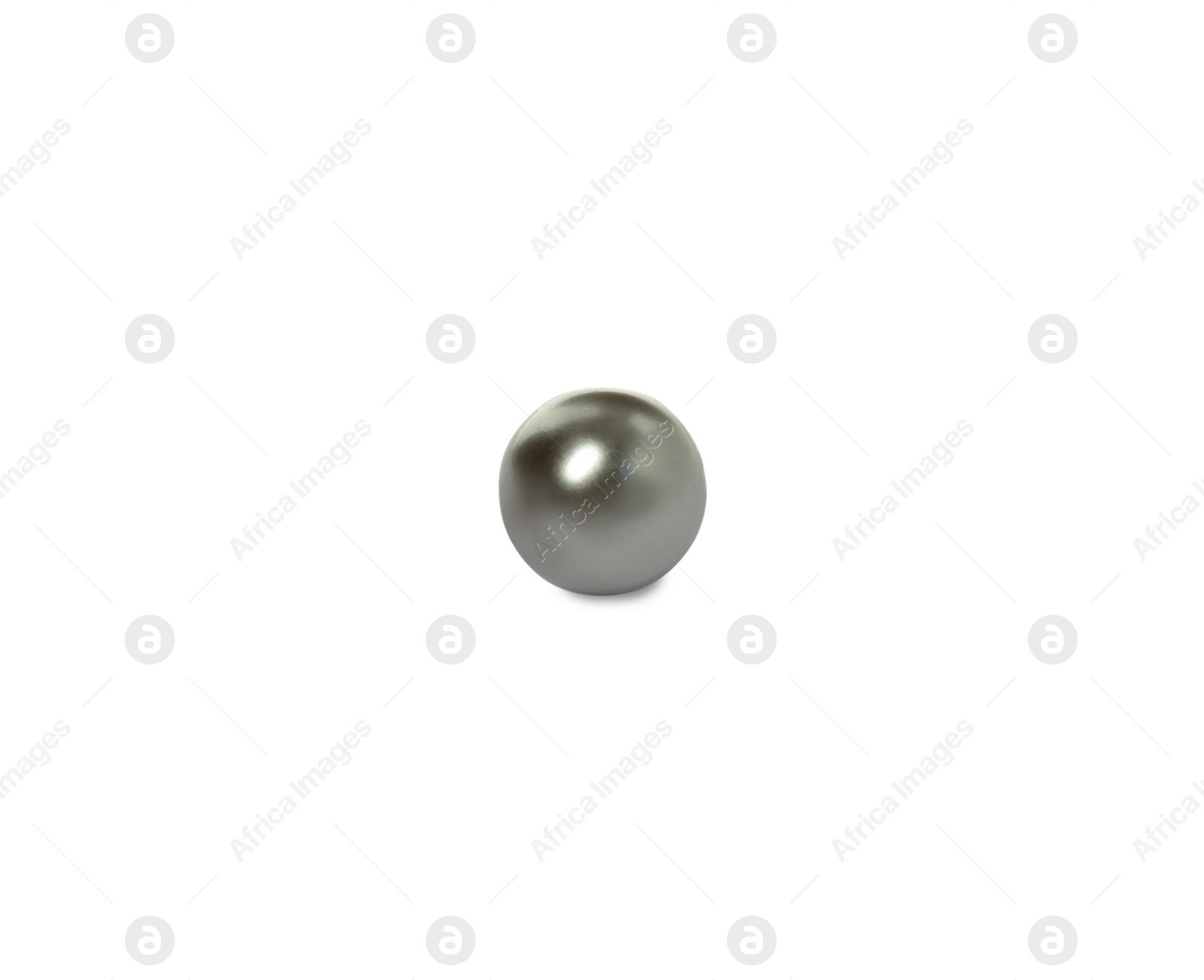 Photo of One beautiful black oyster pearl on white background