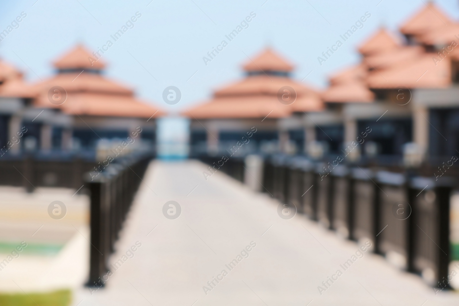 Photo of Blurred view of tropical resort on sunny day