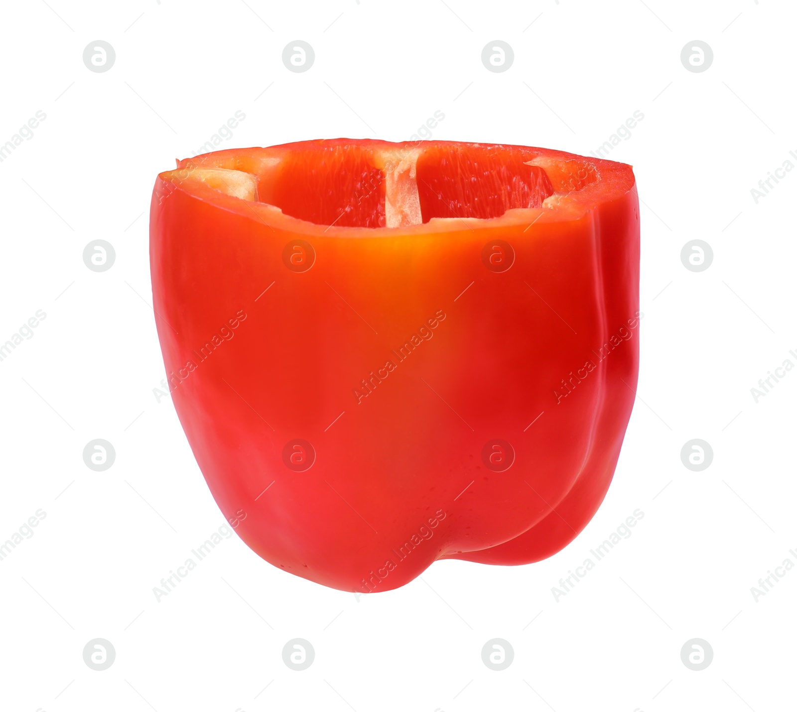 Photo of Half of fresh bell pepper isolated on white