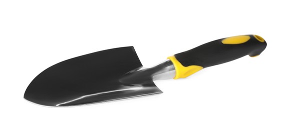 Photo of Modern trowel isolated on white. Gardening tool