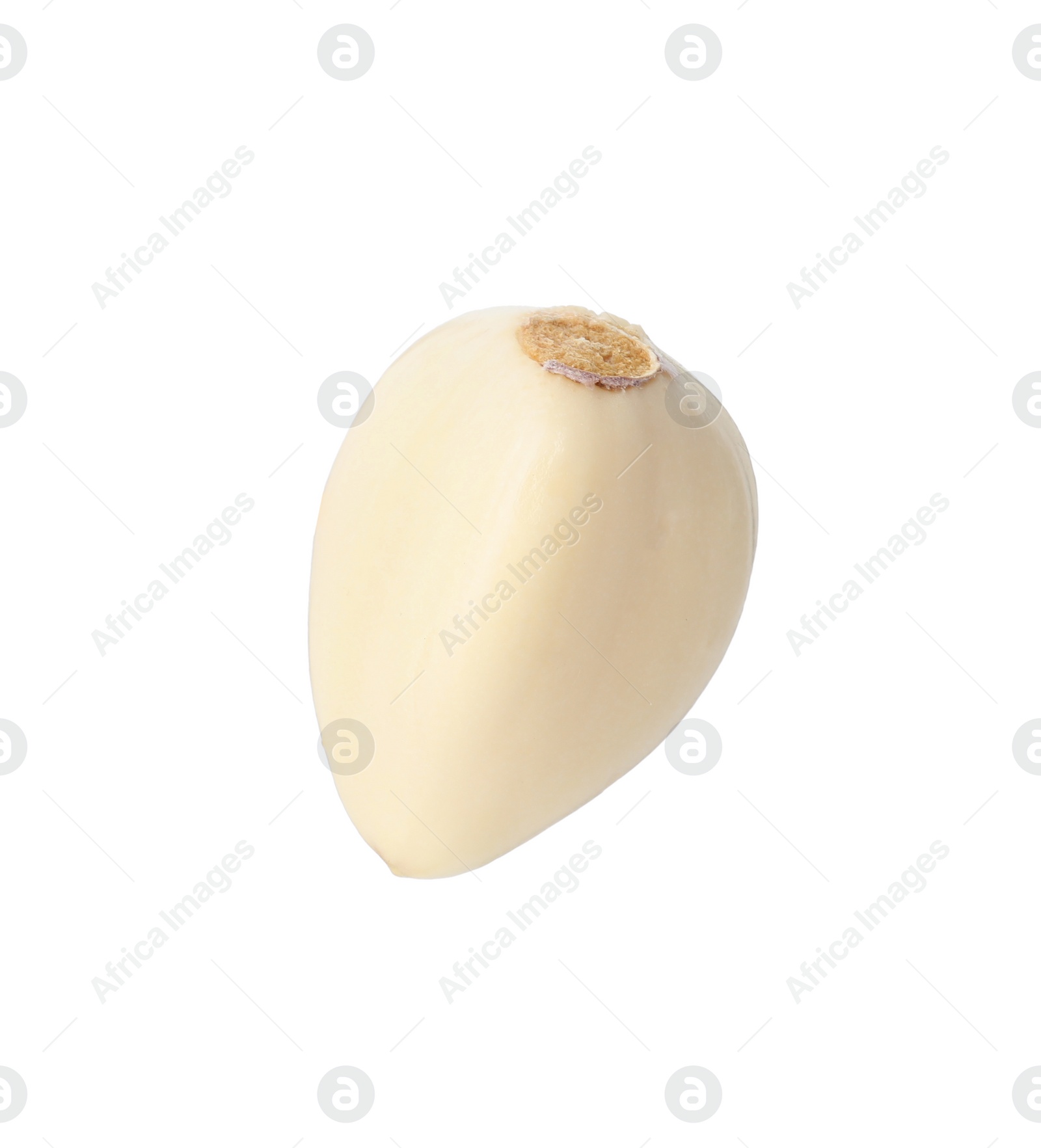 Photo of Fresh peeled garlic clove isolated on white. Organic food