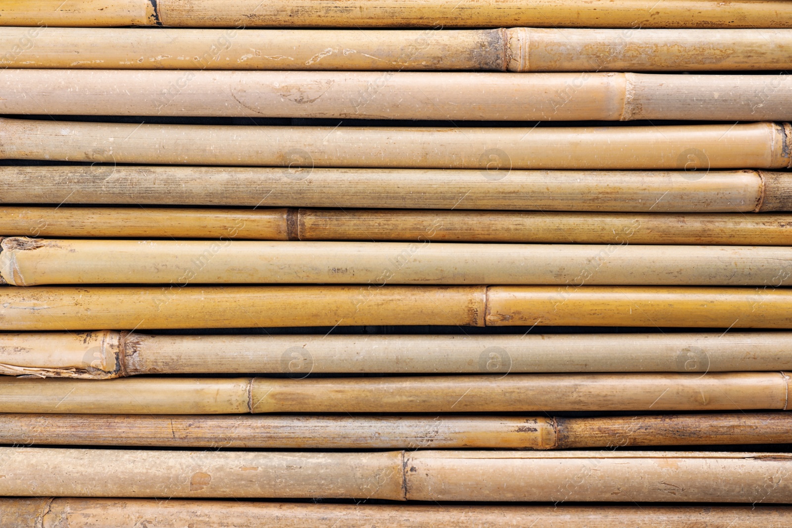 Photo of Dry bamboo sticks as background, top view