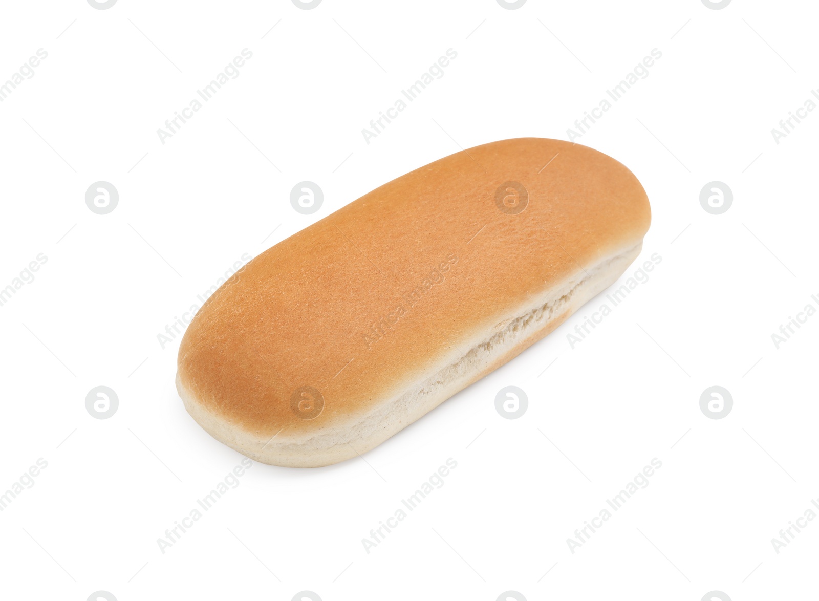 Photo of Tasty fresh bun for hot dog on white background