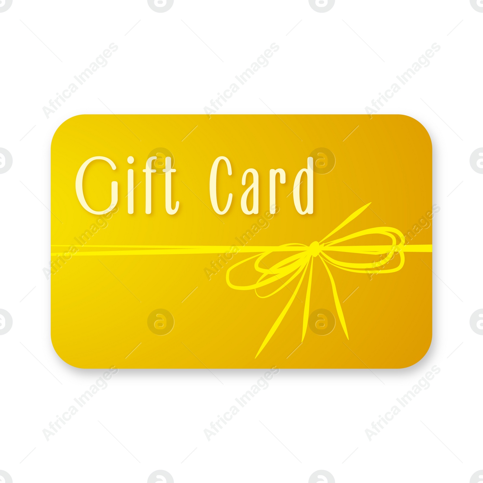 Illustration of Gift voucher design. Golden card with bow illustration