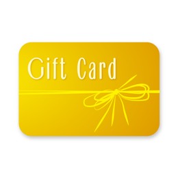 Illustration of Gift voucher design. Golden card with bow illustration