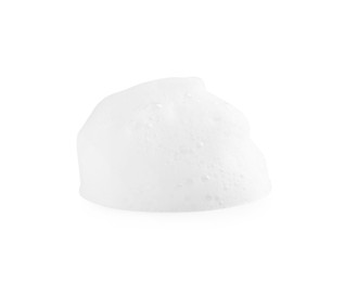 Photo of Sample of cosmetic foam on white background