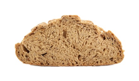 Photo of Freshly baked cut sourdough bread isolated on white