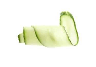 Slice of fresh cucumber isolated on white