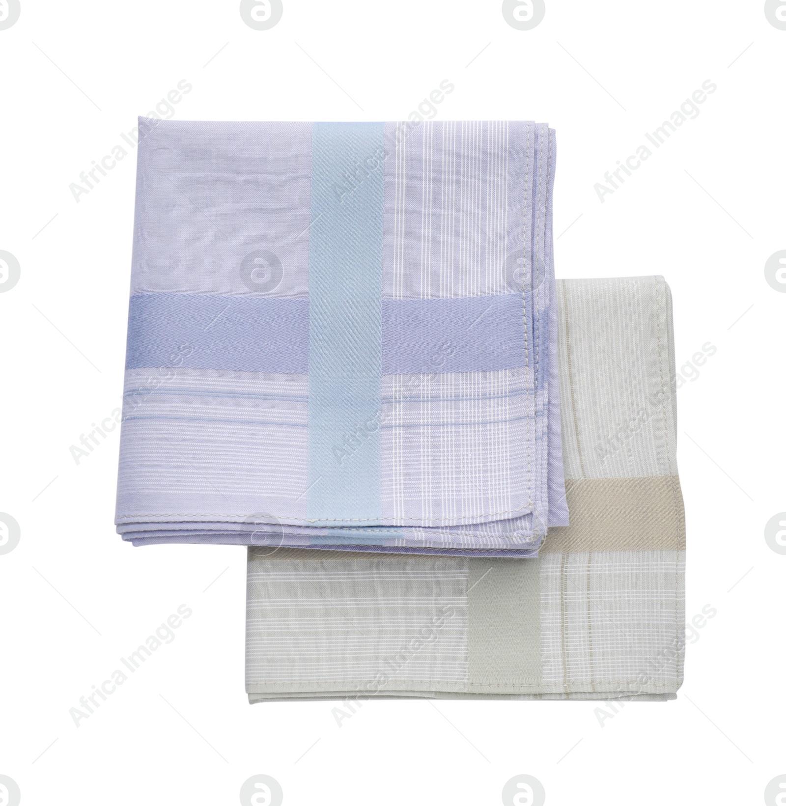 Photo of Stylish handkerchiefs on white background, top view