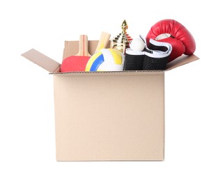 Box of unwanted stuff isolated on white