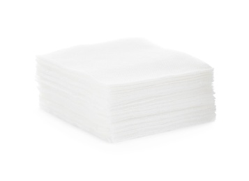 Photo of Stack of paper tissues on white background