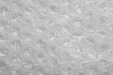 Texture of bubble wrap as background, top view