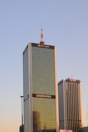 WARSAW, POLAND - MARCH 22, 2022: Samsung service center in Centrum LIM skyscraper