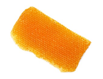 Natural honeycomb with tasty honey isolated on white