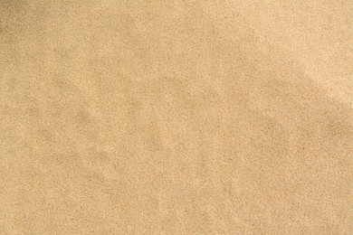 Texture of sandy beach as background, top view