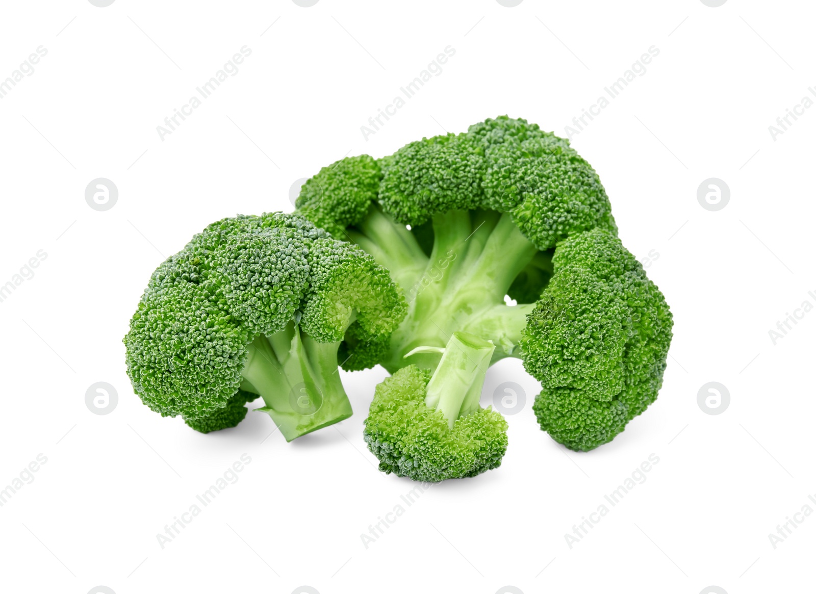 Photo of Fresh raw green broccoli isolated on white