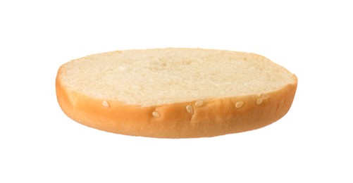 Photo of Half of fresh burger bun isolated on white