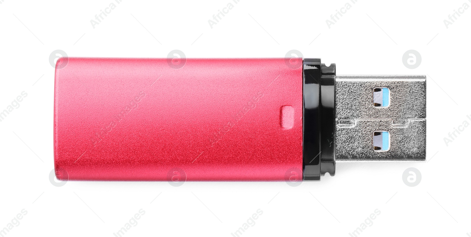 Photo of Pink usb flash drive isolated on white