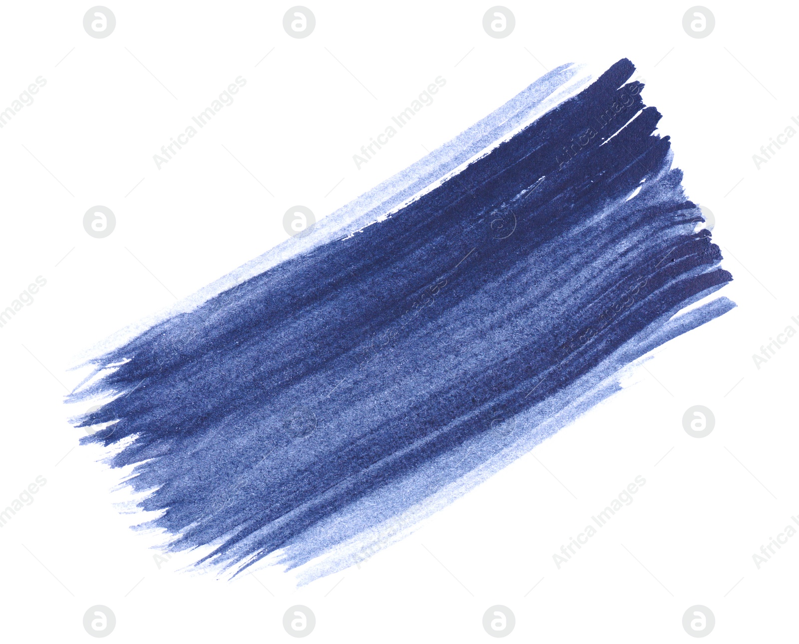 Photo of Paint stroke drawn with brush on white background, top view