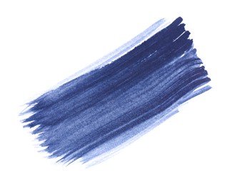 Photo of Paint stroke drawn with brush on white background, top view