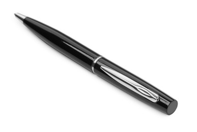 New stylish black pen isolated on white