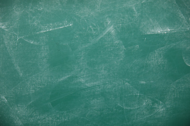 Photo of Dirty green chalkboard as background. Space for text