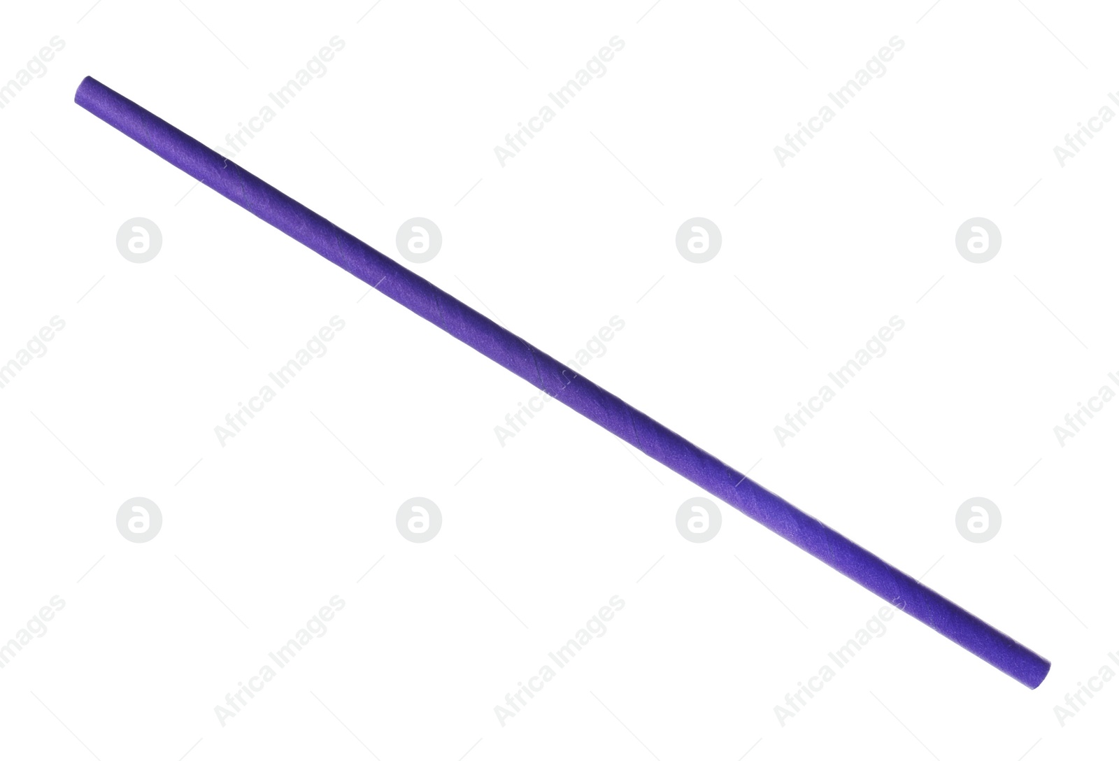 Photo of Purple paper cocktail tube isolated on white