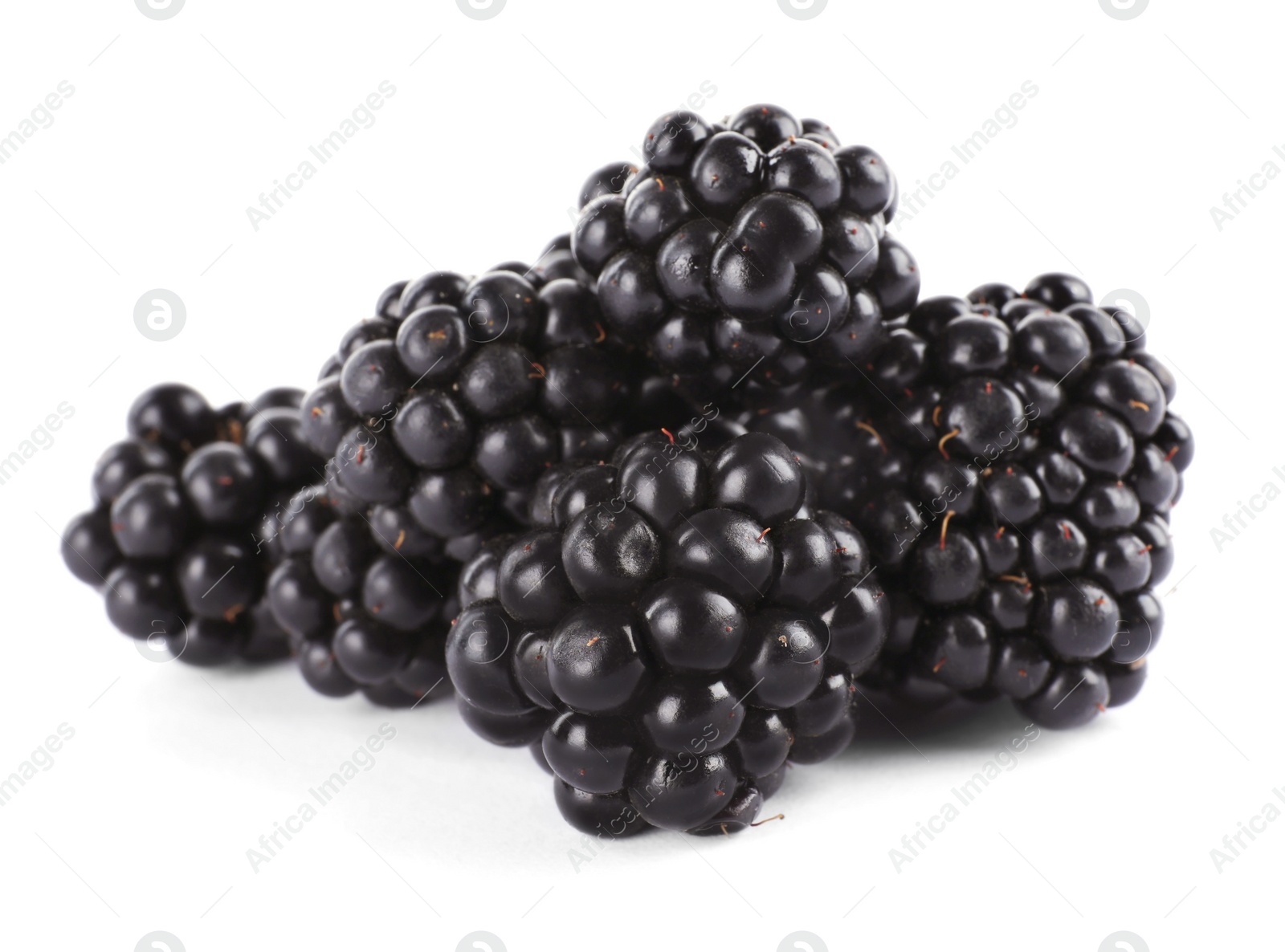 Photo of Beautiful tasty ripe blackberries on white background