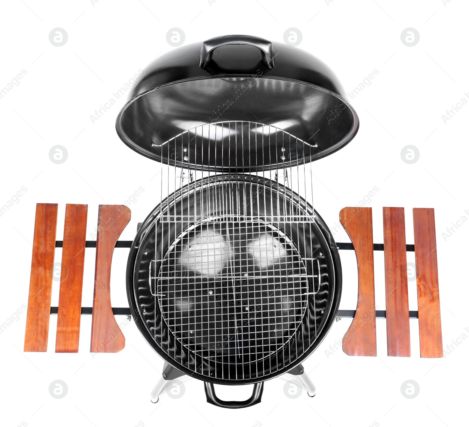 Photo of New modern barbecue grill on white background