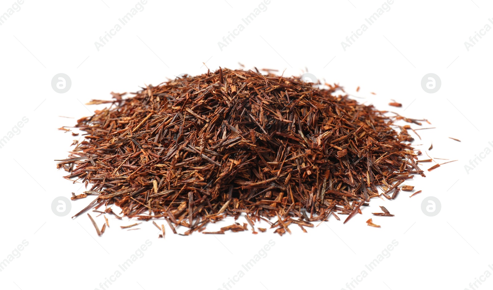 Photo of Heap of rooibos tea isolated on white