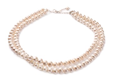 Elegant necklace with pearls isolated on white