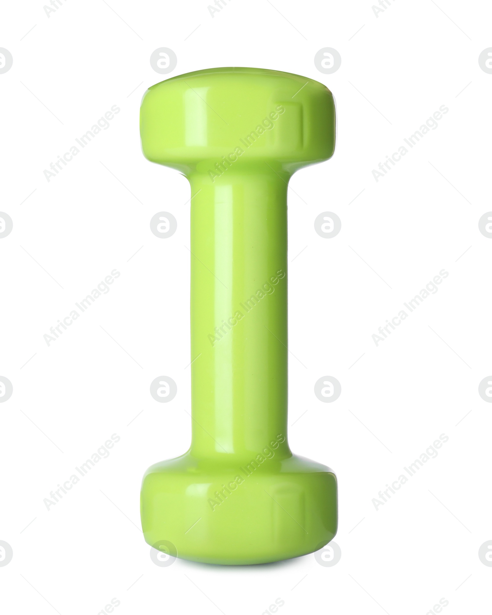 Photo of Stylish dumbbell on white background. Home fitness